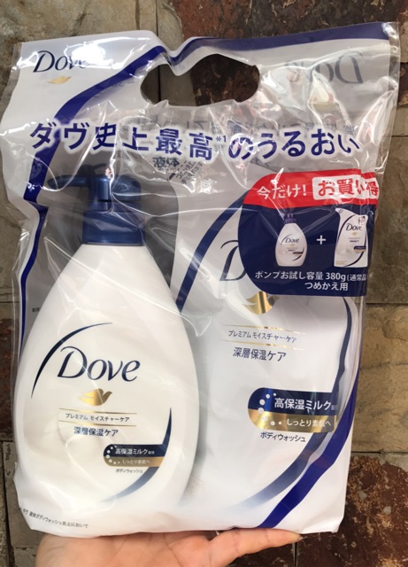 BỘ SỮA TẮM DOVE NHẬT 380 G+ 1 TÚI 360 G