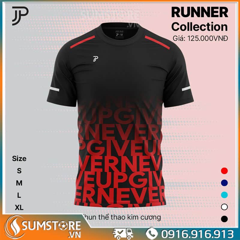 Just Play – Áo Chạy Bộ Nam Nữ Runner – Đen