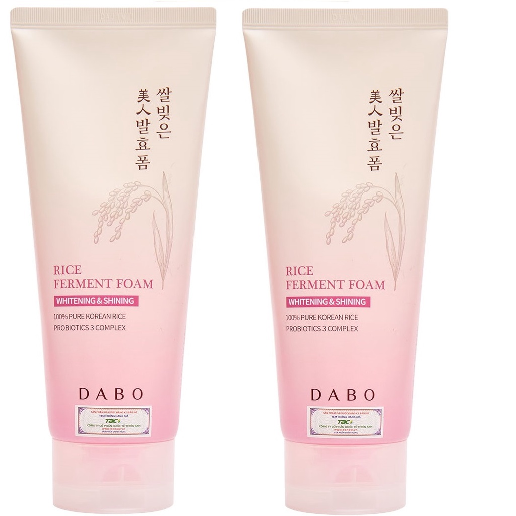 Combo 2 Hộp Sữa rửa mặt dành cho da khô, da thâm mụn từ tinh chất gạo hàn quốc Dabo Ferment Foam Hàn quốc 180ml / Hộp