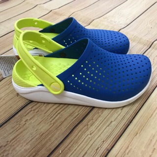 Tặng 4 hình gắn- Sục Croc.literide trẻ em màu xanh dương