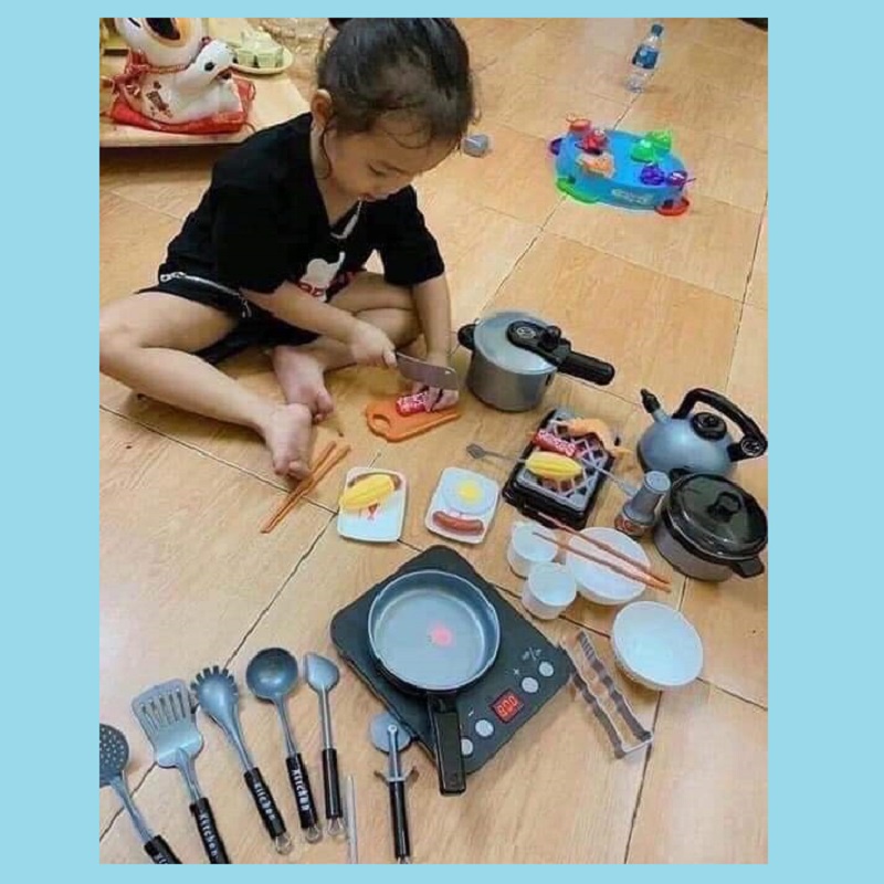 Bộ Đồ Chơi Nấu Ăn 36 Món Bằng Nhựa Cho Bé Y như Thật