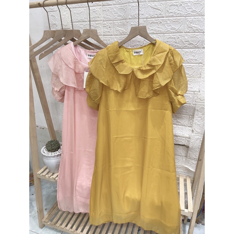 váy tơ óng 2 lớp cổ bèo | BigBuy360 - bigbuy360.vn