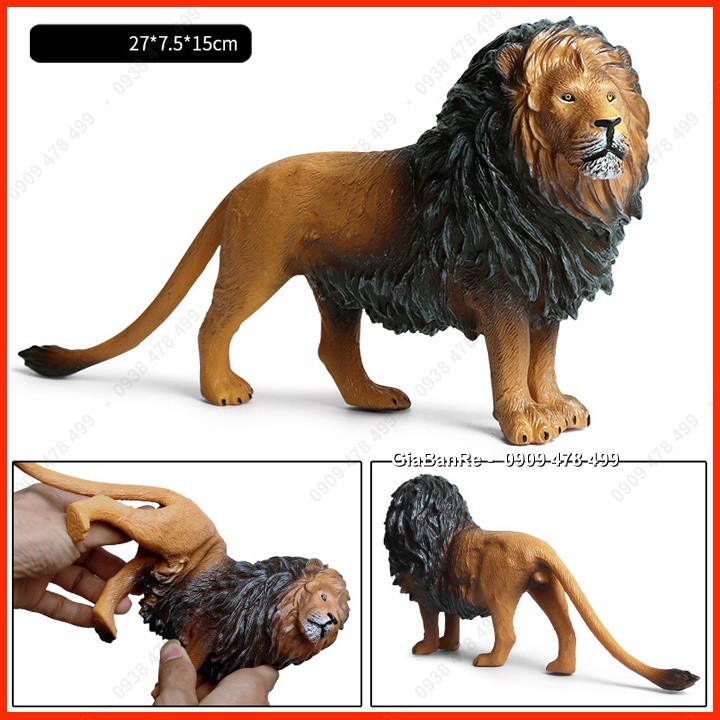 Mô Hình Sư Tử Nâu Size Lớn 25cm X 13cm - Động Vật Nhựa Mềm - 4695.2