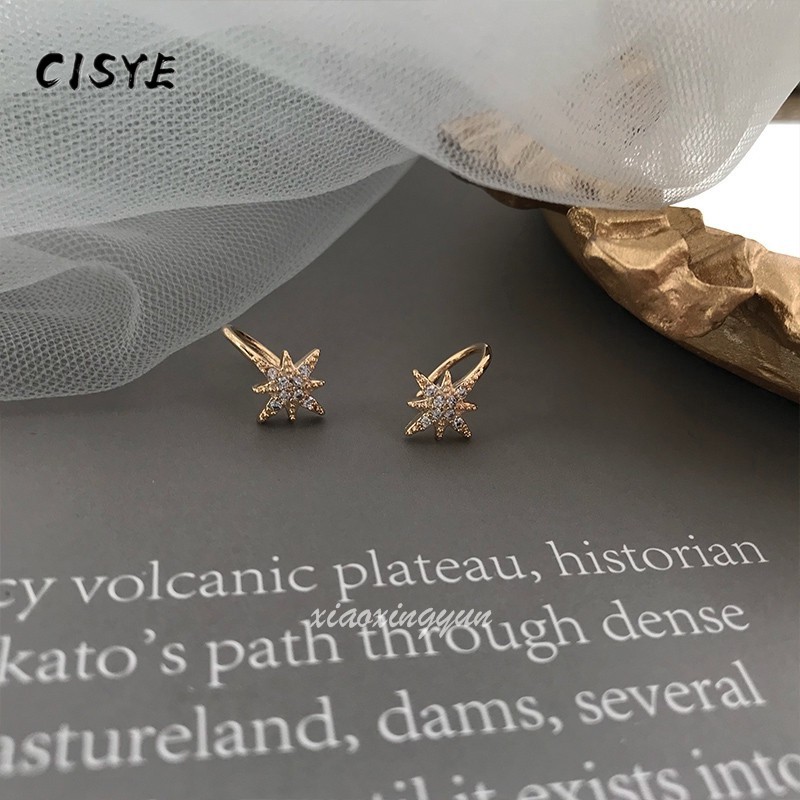 Khuyên Kẹp Vành Tai Hình Ngôi Sao Đính Pha Lê 3 Kiểu