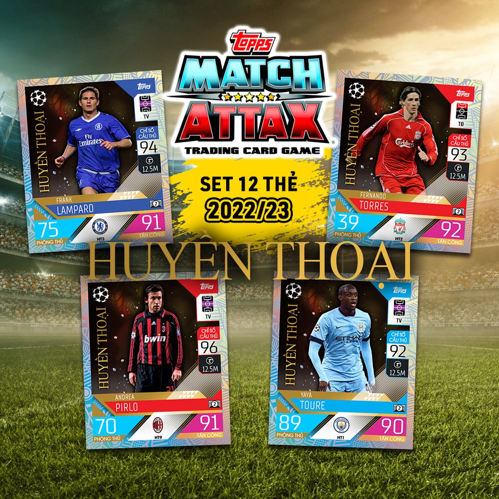 Set 12 Thẻ Cầu Thủ In Match Attax 2022-23 Huyền Thoại