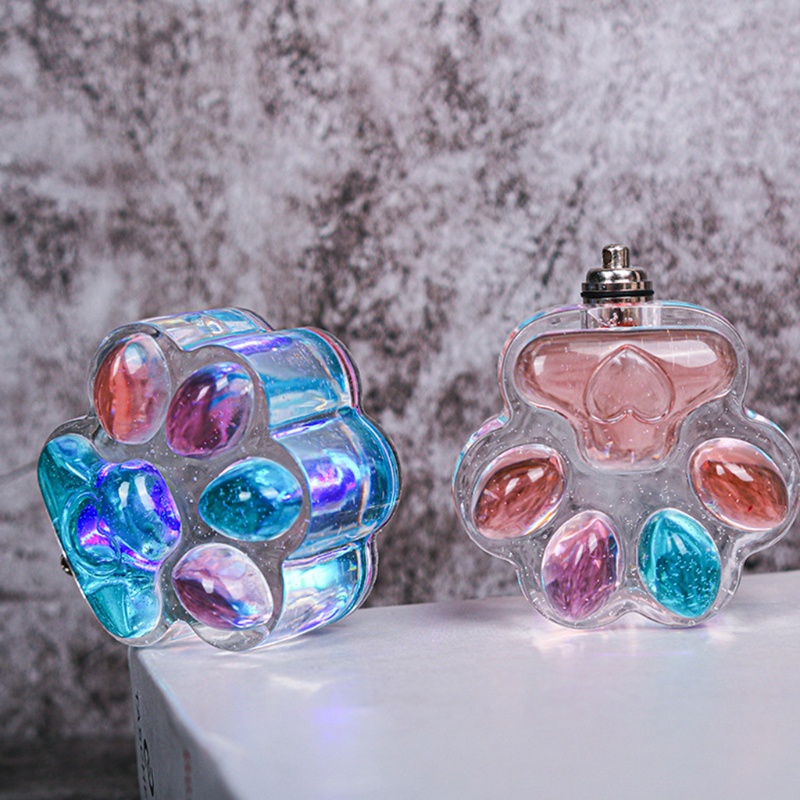 Khuôn silicone làm móc khóa hình dấu chân mèo dễ thương