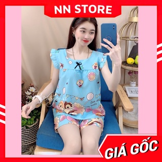 Đồ bộ nữ mặc nhà chất kate lụa mềm mịn mát in hình hoạt hình dễ thương BKT237
