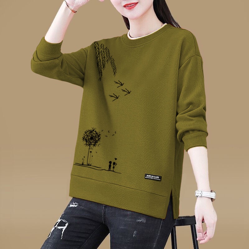 Áo Nỉ Cổ Tròn Dáng Dài Cỡ Lớn Phong Cách Phương Tây Thời Trang 2022 Mới