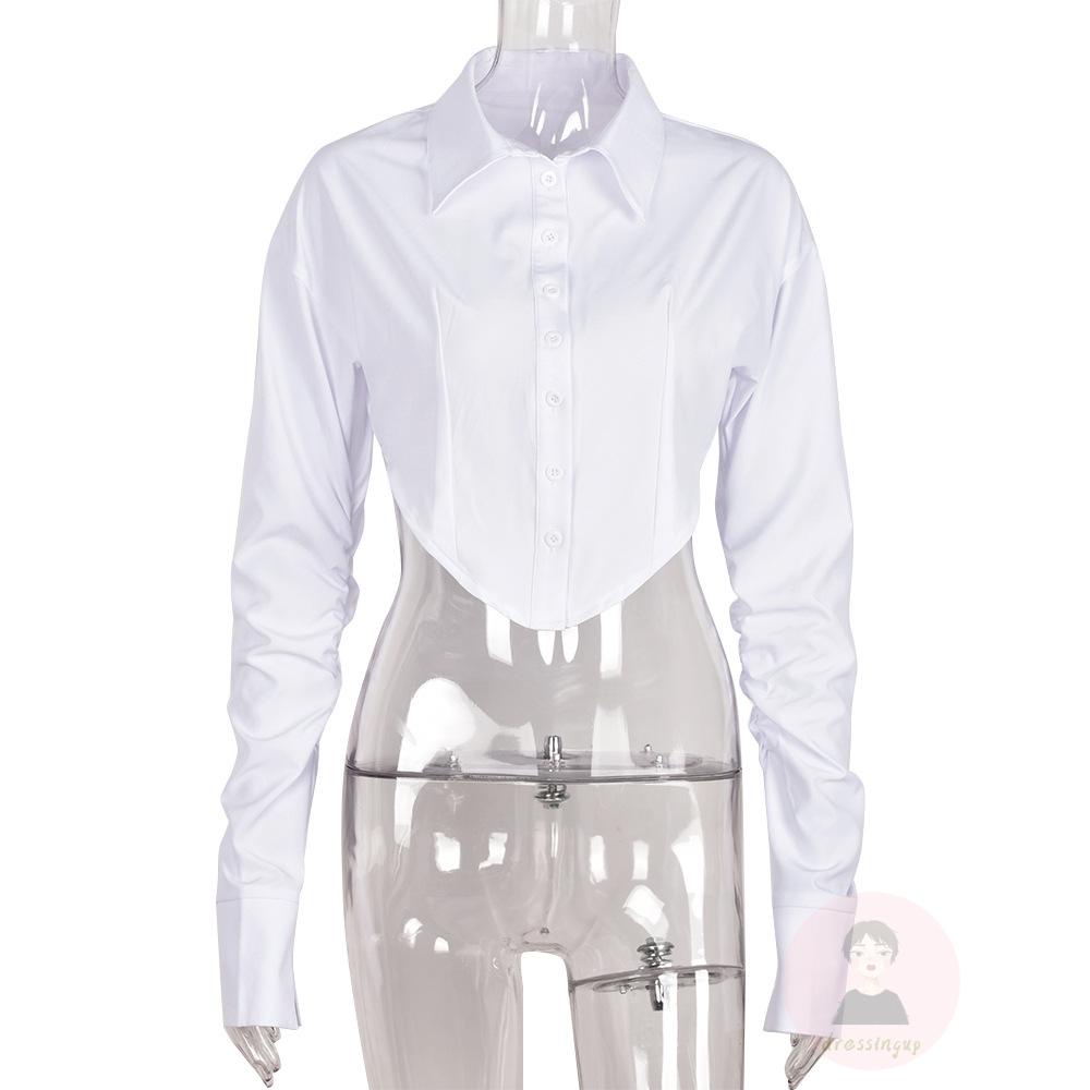 Áo Sơ Mi Tay Dài Cài Nút Thiết Kế Độc Đáo Thời Trang Cho Nữ