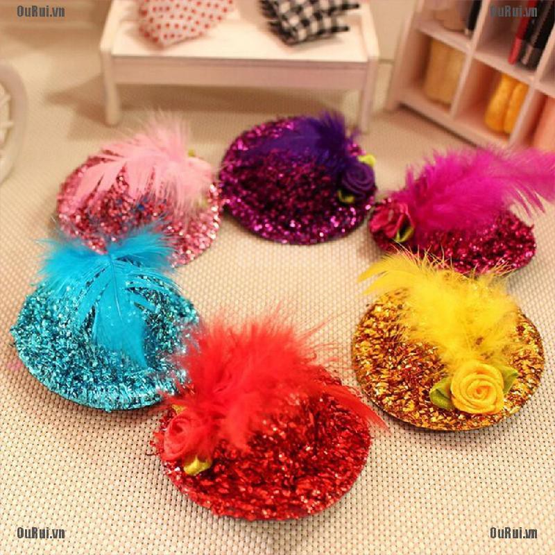 (FCC) Kẹp Tóc mini Hình Nón Lông Vũ Dễ Thương Cho Nữ