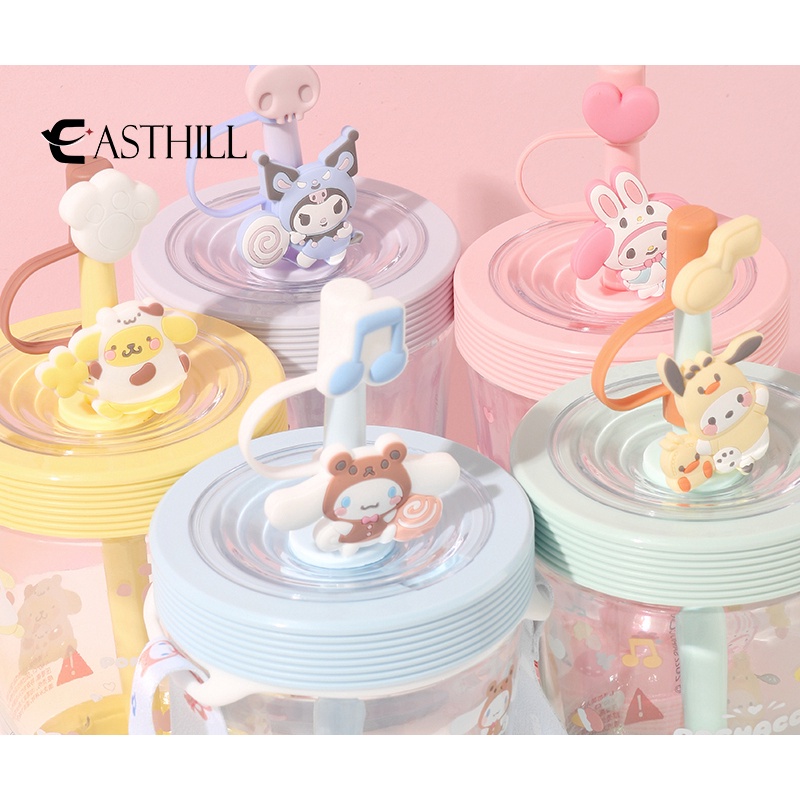 Cốc Uống Nước 535Ml Họa Tiết Hoạt Hình Kuromi My Melody Cinnamoroll Purin Sanrio Dễ Thương Cho Bé Gái