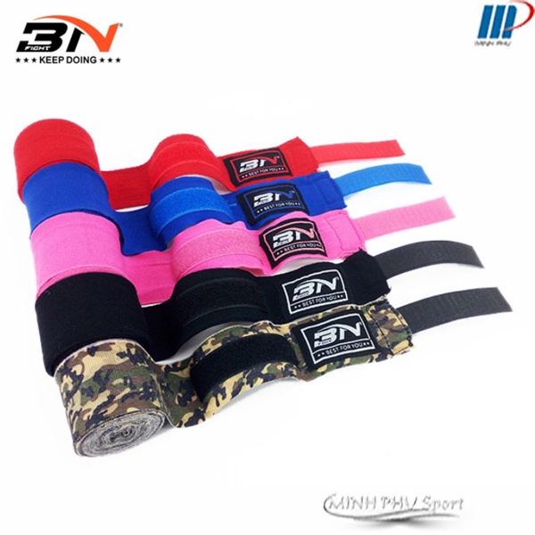 Băng Quấn Tay Boxing BN 3M Nhiều Màu - Giây Đai Cotton Co Giãn Thoải Mái