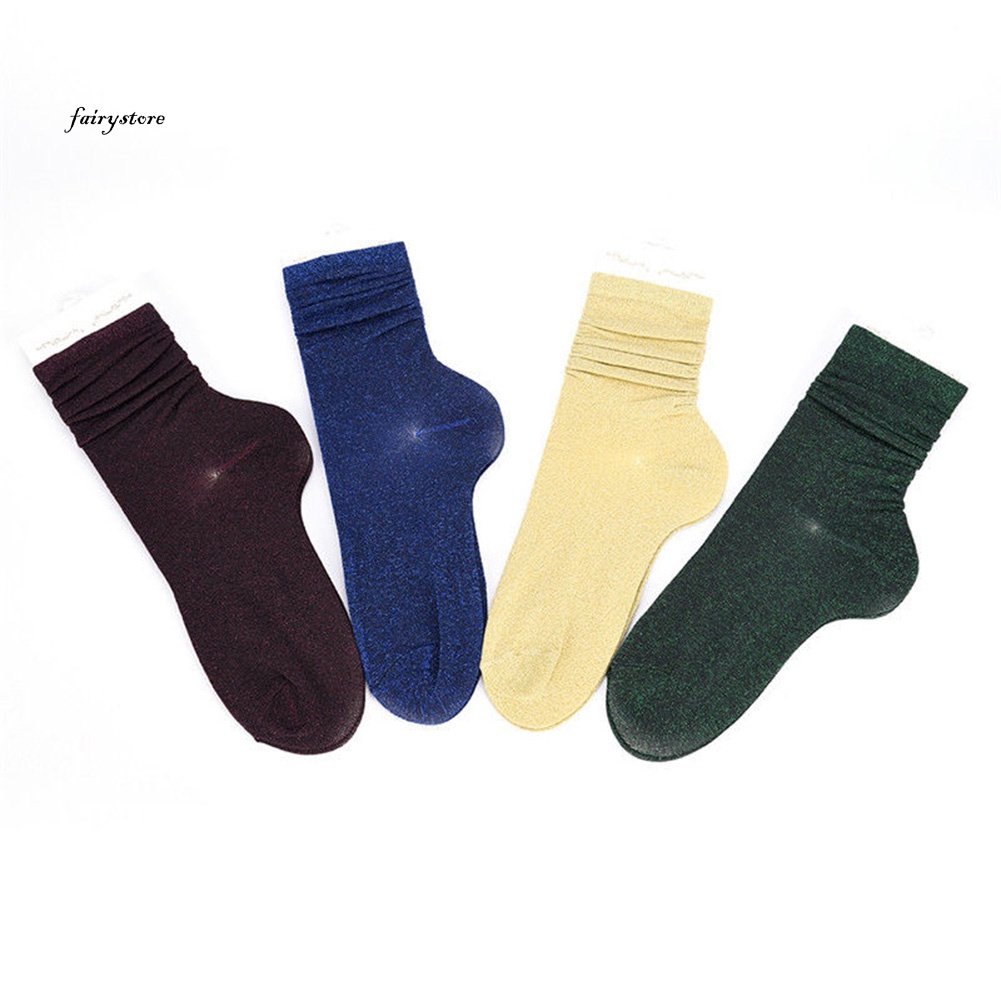 Vớ Màu Trơn Đính Kim Tuyến Lấp Lánh Thời Trang Thu Đông Cho Nữ