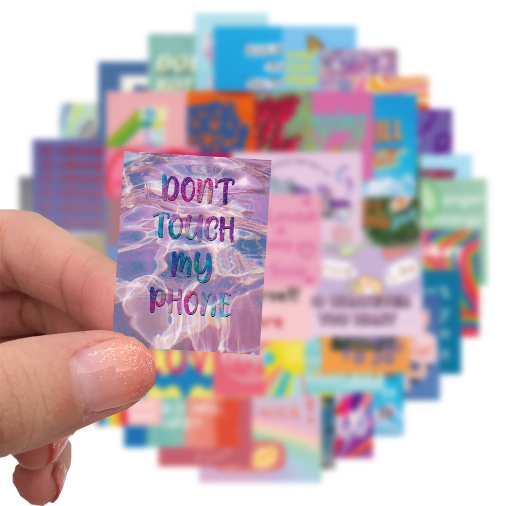 Set 50 miếng dán trang trí nhiều mẫu xinh xắn chống thấm nước