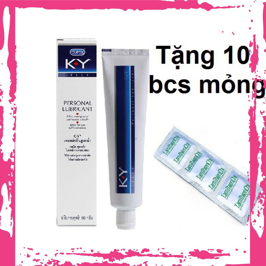 [SALE] Gel bôi trơn KY 50gr tặng 10 bao cao su Tâm Thiện Chí mỏng