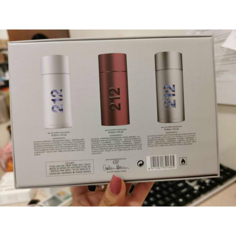 Set Bộ Nước Hoa Carolina Herrera 212 Men 3 chai /30ml chai | BigBuy360 - bigbuy360.vn