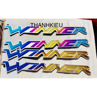 Tem chữ WINNER titan / tem theo xe Winner có keo sẵn GIÁ 1 CẶP 2 BÊN