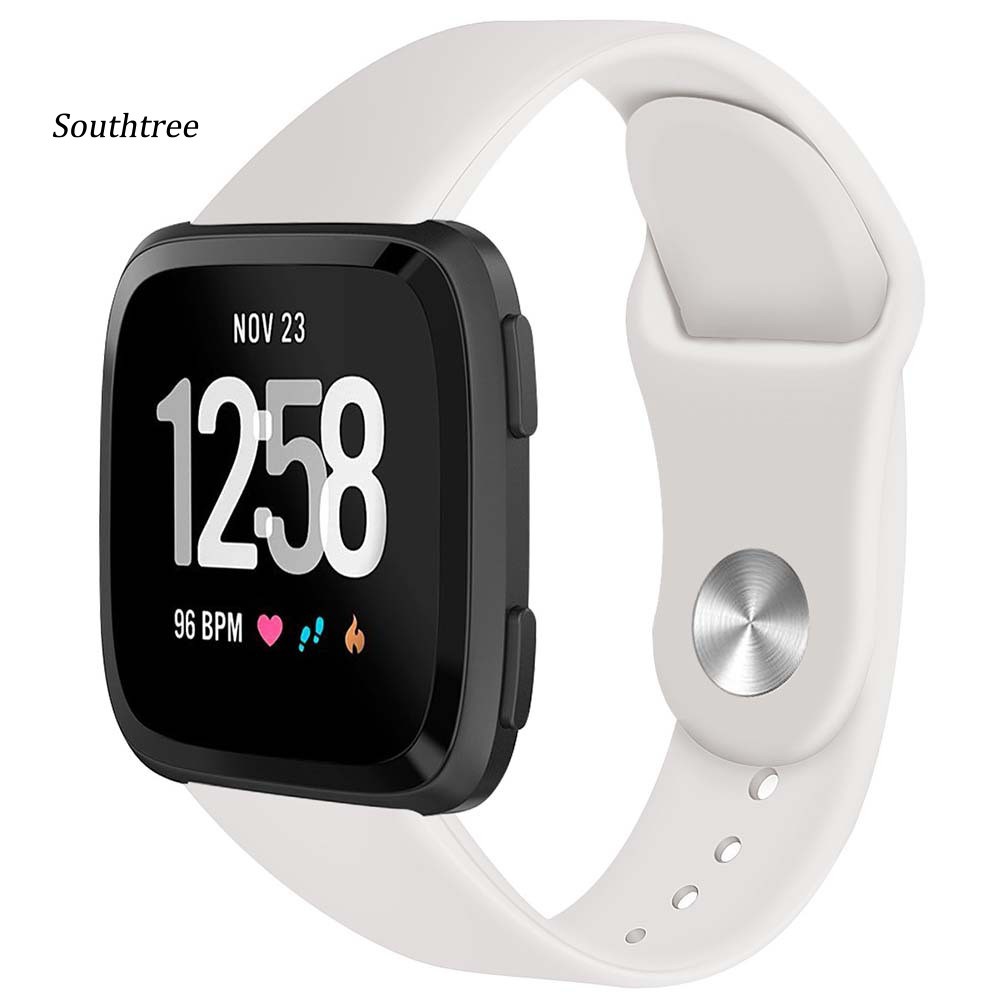 Dây Đeo Thay Thế Chất Liệu Silicon Màu Trơn Cho Fitbit Versa