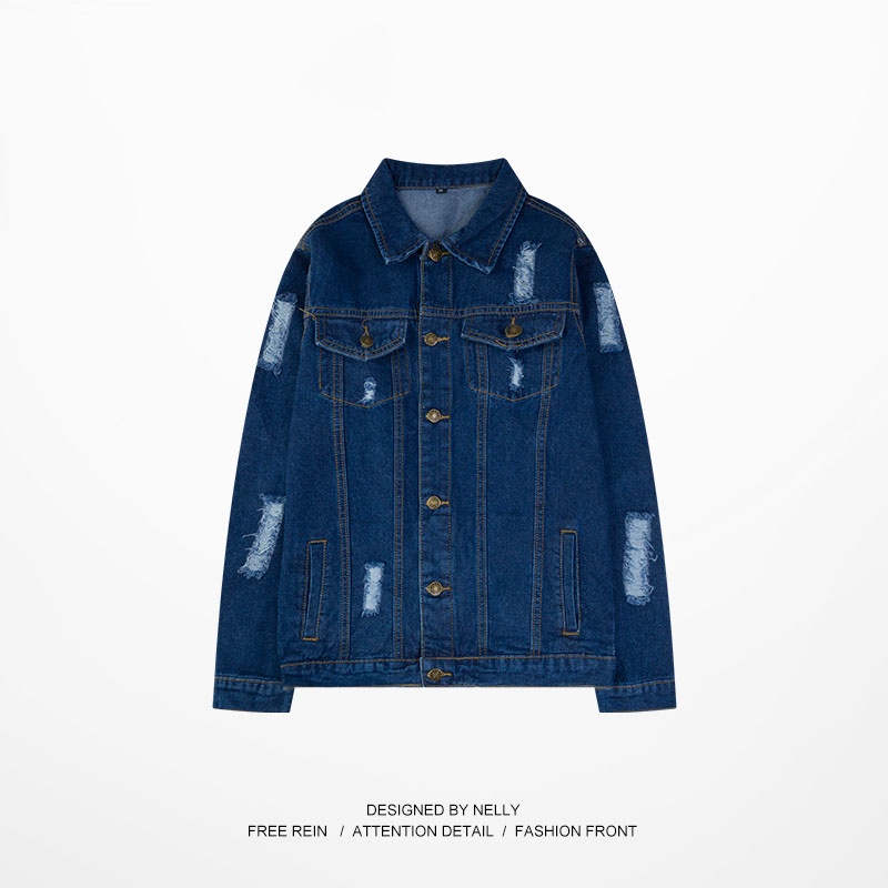 Áo khoác bò denim Nelly thu đông áo khoác jean basic