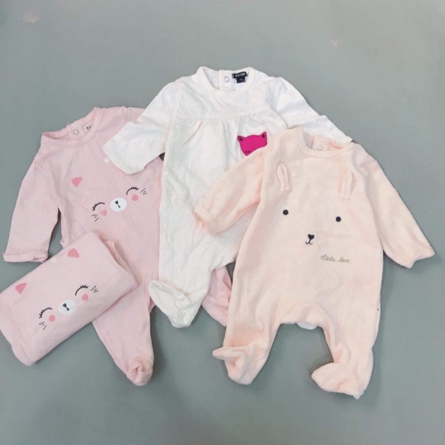 Body vớ Kiabi nỉ nhung, cotton cho bé trai/ bé gái