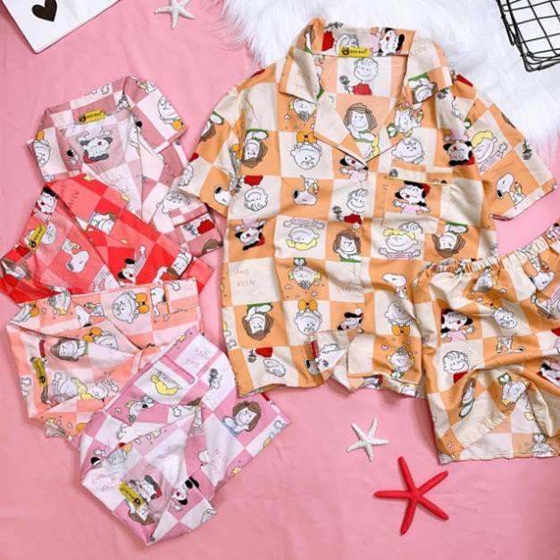 Đồ Bộ Pijama Kate Thái Bigsize Cao Cấp Hình Dễ Thương Tay Ngắn Quần Đùi Dưới 85KG