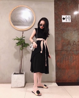 Váy tầng nơ eo