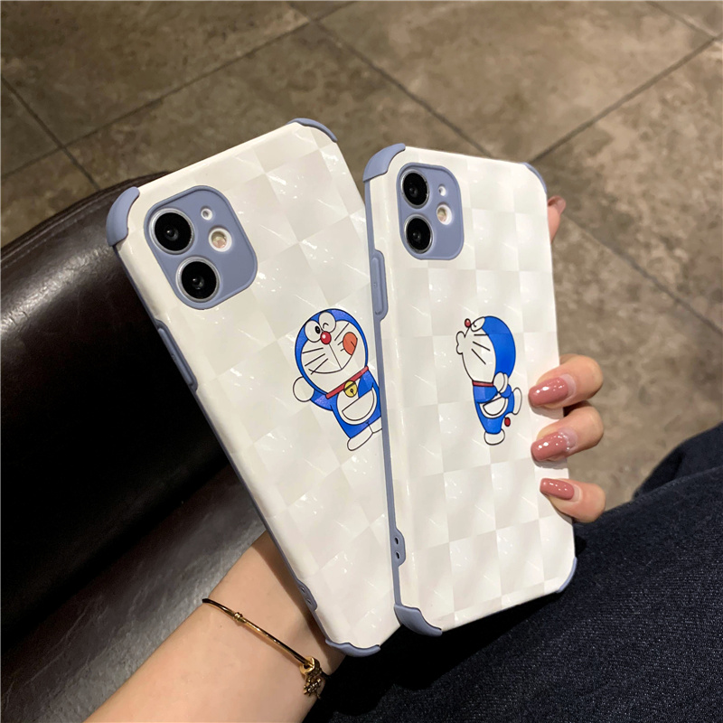 Leather Case For iPhone 12 Pro Max iP11 x XR Four Angle Anti Fall Case 6 7 8 Plus Doraemon Printing Reflective Soft Casing | BigBuy360 - bigbuy360.vn