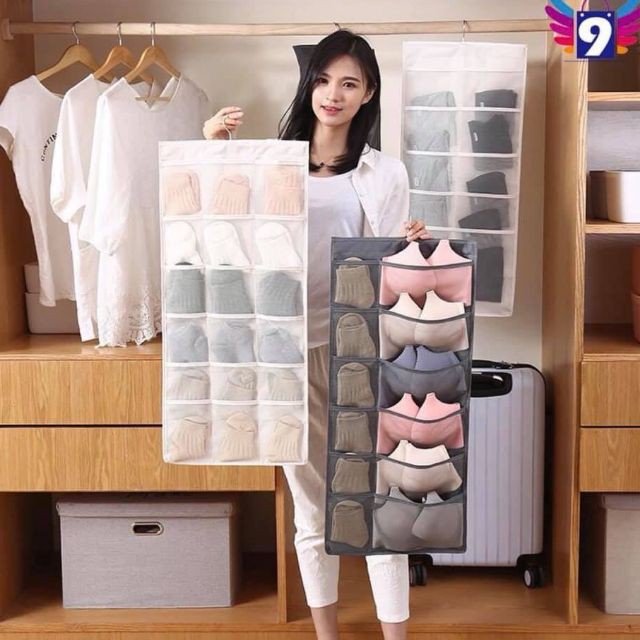 Túi ĐựNg Đồ Lót 80cm , TấT NhiềU 16 Ngăn Có Móc Treo 2 MặT  Drsp039425