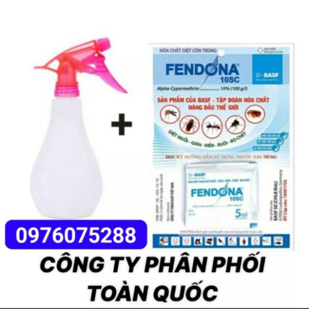 [G032] (Mua 10gói tặng bình xịt)Thuốc diệt muỗi kiến gián ruồi,bọ mạc côn trùng Fendona10SC gói 5ml S030