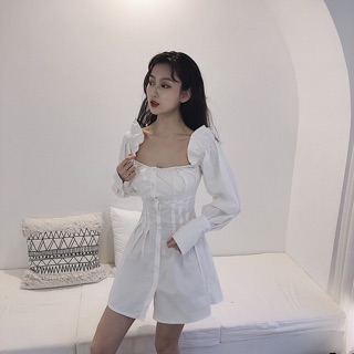 Váy trễ vai tay phồng dài