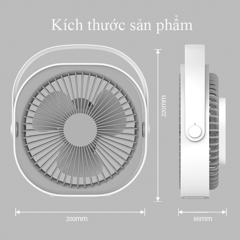 Quạt Mini Để Bàn CTFAST M102: Thiết Kế Nhỏ Gọn, Điều Chỉnh 3 Tốc Độ, Ít Gây Ồn, Pin Sạc Dung Lượng 2000mAh, Xoay 360 Độ