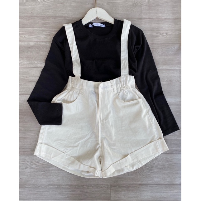 Áo thun gân trơn cổ tròn tay dài ôm body croptop