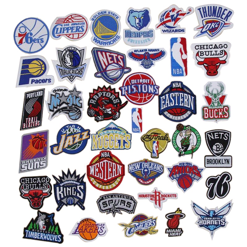 Miếng Dán Ủi Quần Áo Thêu Hình Đội Bóng Rổ Nba Mỹ Phương Tây diy Có Thể Ủi Lại Được
