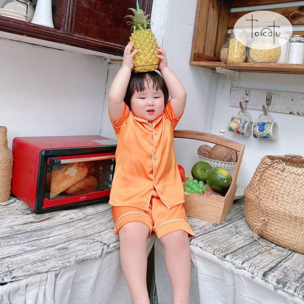 [HÀNG LOẠI 1]PIJAMA Lụa Cộc Tay Cực Kì Mềm Mại Và Tạo Sự Thoải Mái Cho Bé Từ 6 Tháng Đến 10 Tuổi