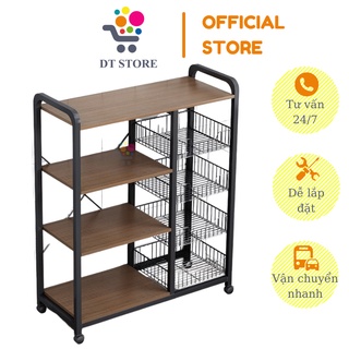 Kệ bếp di động 3, 4, 5 tầng đa năng, chất liệu sắt sơn tĩnh điện bền bỉ