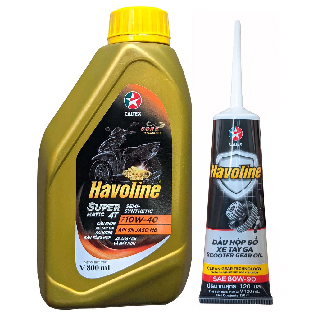 COMBO DẦU NHỚT TAY GA HAVOLINE 10W40 800ML+NHỚT LAP HAVOLINE 120ML