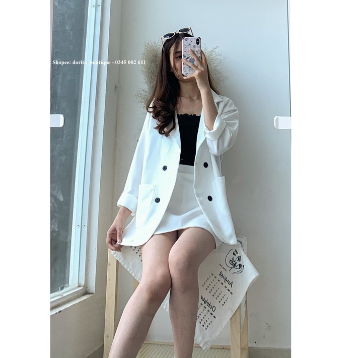 Set áo vest kèm chân váy nhiều màu, Set áo Blazer kèm chân váy - Dorita Boutique