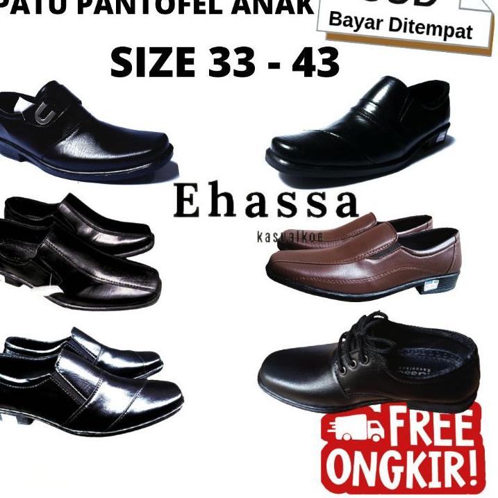 Lr17|Giày Lười Màu Đen Cho Bé Trai Size 33-43