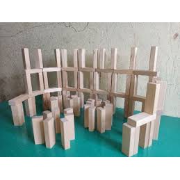 Bộ Gỗ xếp hình đồ chơi cỡ lớn giúp trẻ tránh xa điện thoại bộ 100 thanh