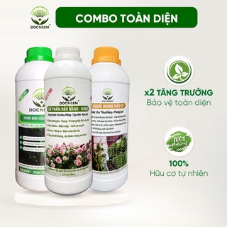 Combo Phân bón hữu cơ toàn diện cho hoa hồng, cây cảnh, 3 lít