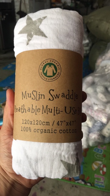 KHĂN ADEN MUSLIN SWADDLE 100% ORGANNIC COTTON