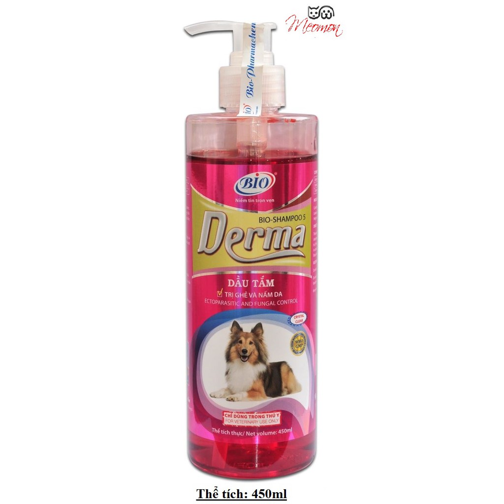 (Giá sỉ) Sữa tắm cao cấp BIO-DERMA chai 450ml. Dùng cho chó-mèo nhiễm ghẻ, nấm da
