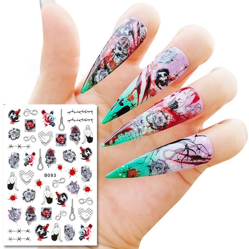 Hình Dán Móng Tay Chủ Đề Halloween Kinh Dị