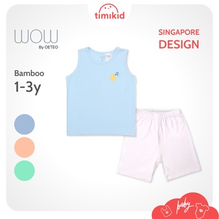 Bộ thun ba lỗ cho bé trai, áo ba lỗ bé gái WOW by OETEO vải sợi tre, bamboo thoáng mát, mềm mịn