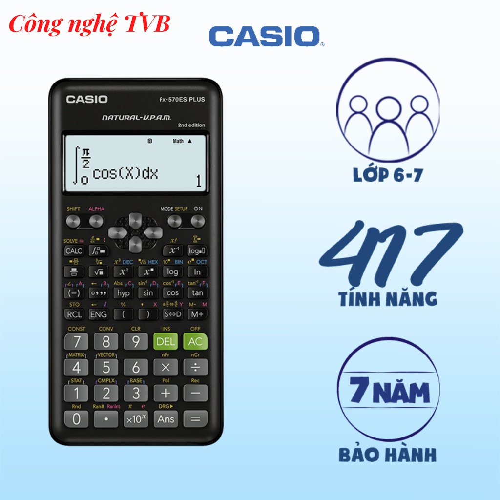 Máy tính Casio FX 570ES PLUS NEW chính hãng #casiofx570esplus