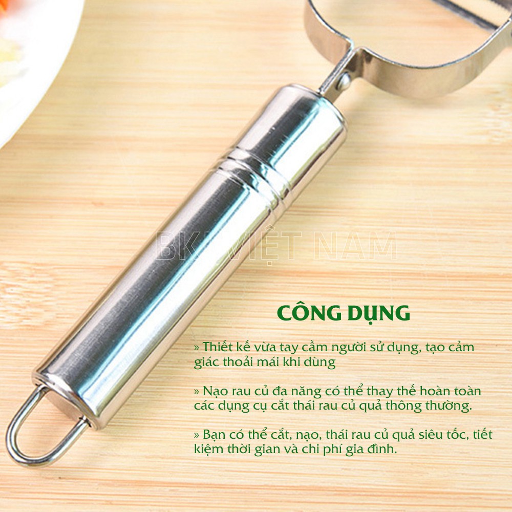 Dụng Cụ Gọt Rau Củ Quả Nạo Sợi Inox 3 In 1 đa Năng, Dễ Dàng Sử Dụng