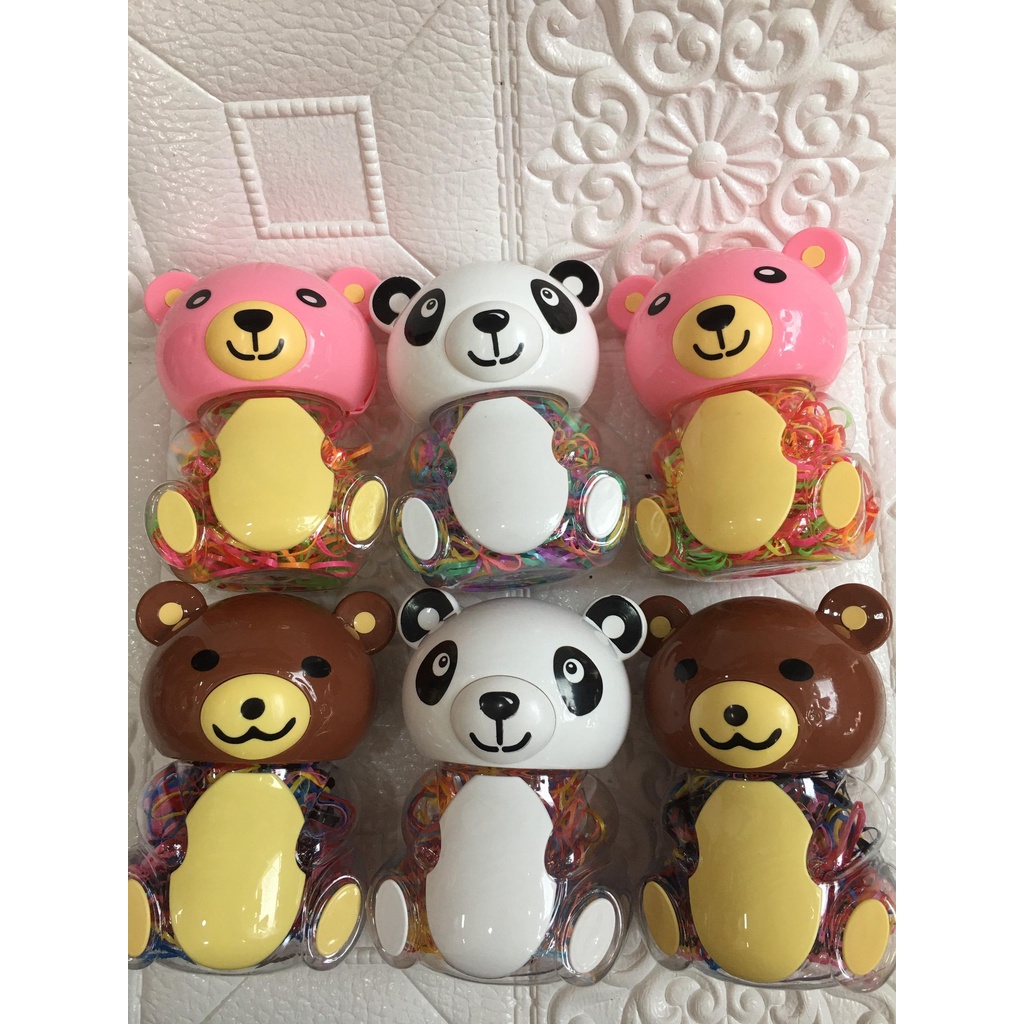 Hộp thun cột tóc hình thú siêu đáng yêu cho bé