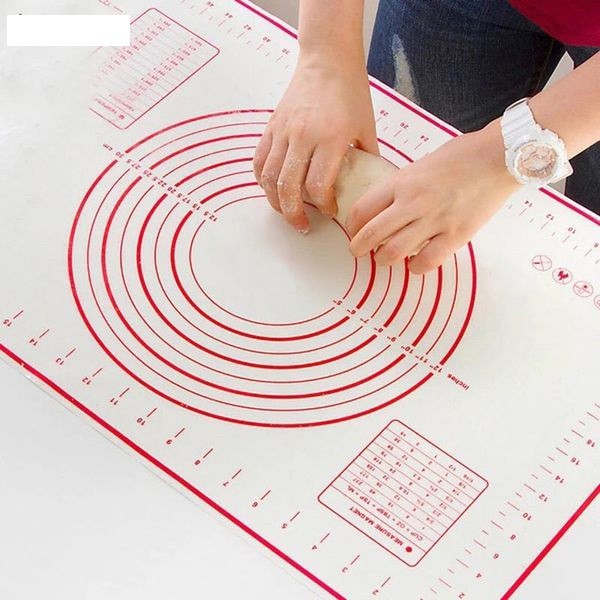 Tấm lót silicon nhào bột chống dính 60x40cm - trắng