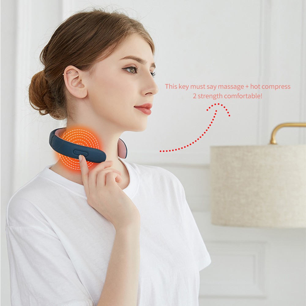 Multifunctional Three-Head Cervical Spine Instrument USB Neck Massager Electric Pulse Cervical Spine Physiotherapy Massager Vibration Kneading Neck Protector