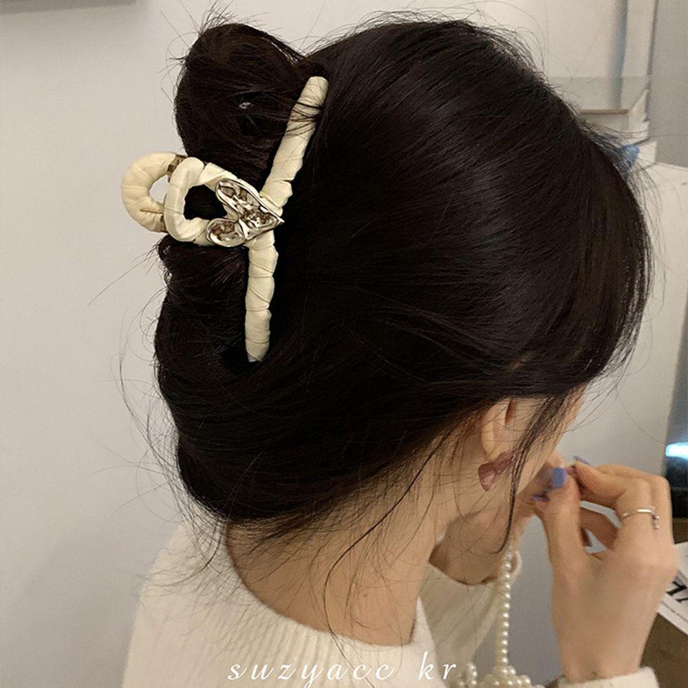 Kẹp Tóc Càng Cua 15H Bằng Vải Họa Tiết Hình Học Đơn Giản Thời Trang Thu Đông Cho Nữ